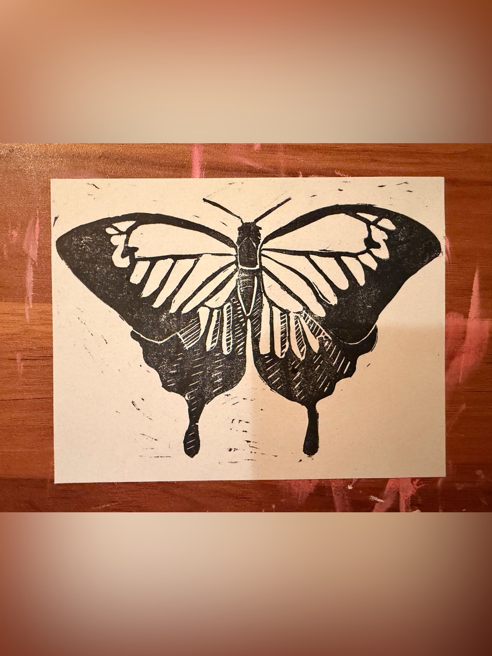 Handmade butterfly print